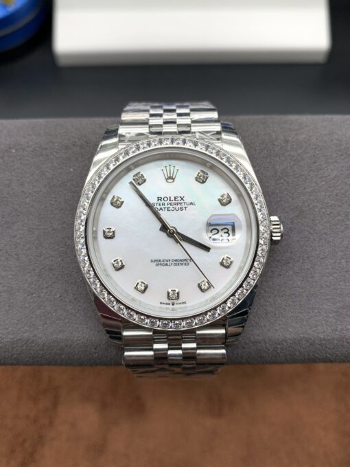 Rolex Diamond Bezel Mother-of-Pearl Datejust Series Unisex Model 36mm, Men's Model 41mm