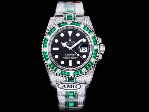 AMG has perfectly recreated the most expensive Rolex watch ever: the Submariner Pave Diamond Edition! The watch is fully inlaid with Swarovski diamonds, showcasing exquisite beauty and enhancing the wearer's aristocratic temperament.