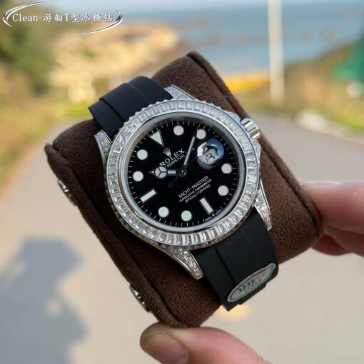 New, new, new, the best value for money, popular style, Rolex ROLEX Yacht-Master series T-shaped rock sugar diamond candy diamond, jewelry-grade inlaid natural diamond craftsmanship 42mm rainbow yacht