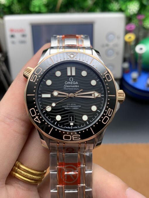 Omega Rose Gold Black Seamaster 300