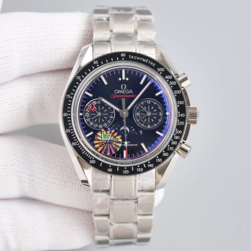 Omega Speedmaster Chronograph Men's Watch, 9904 Automatic Movement, Double Convex Crystal, Super Luminous Luminosity, Super Water Resistance, Diameter: 44mm. The movement structure is exactly the same as the genuine product, flawless, practically perfect.