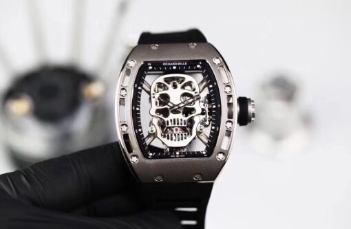 The Richard Mille RM52-01 True Tourbillon reinterprets the essence of the RICHARD MILLE skull motif.